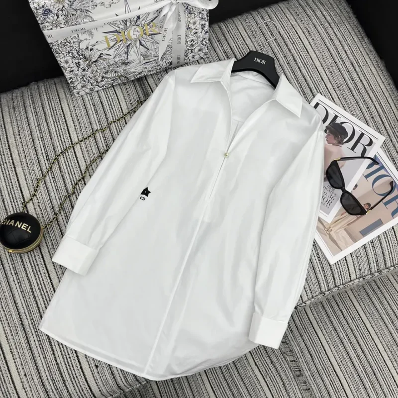 Dior Women Blouse White Cotton Poplin 451B72A3356_X0100