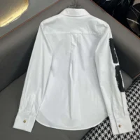 Dior Women Blouse White Cotton and Silk Poplin with Black Miss Dior Graffiti Motif (1)