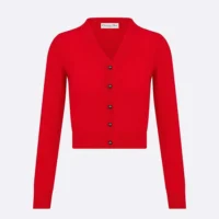 Dior Women Dioramour Twinset Red Cashmere Knit