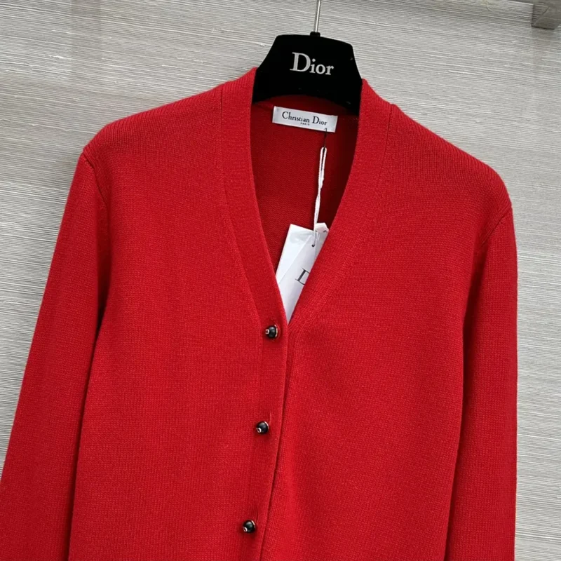 Dior Women Dioramour Twinset Red Cashmere Knit