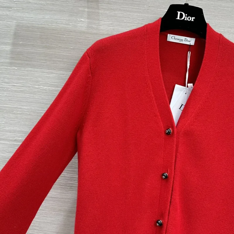 Dior Women Dioramour Twinset Red Cashmere Knit