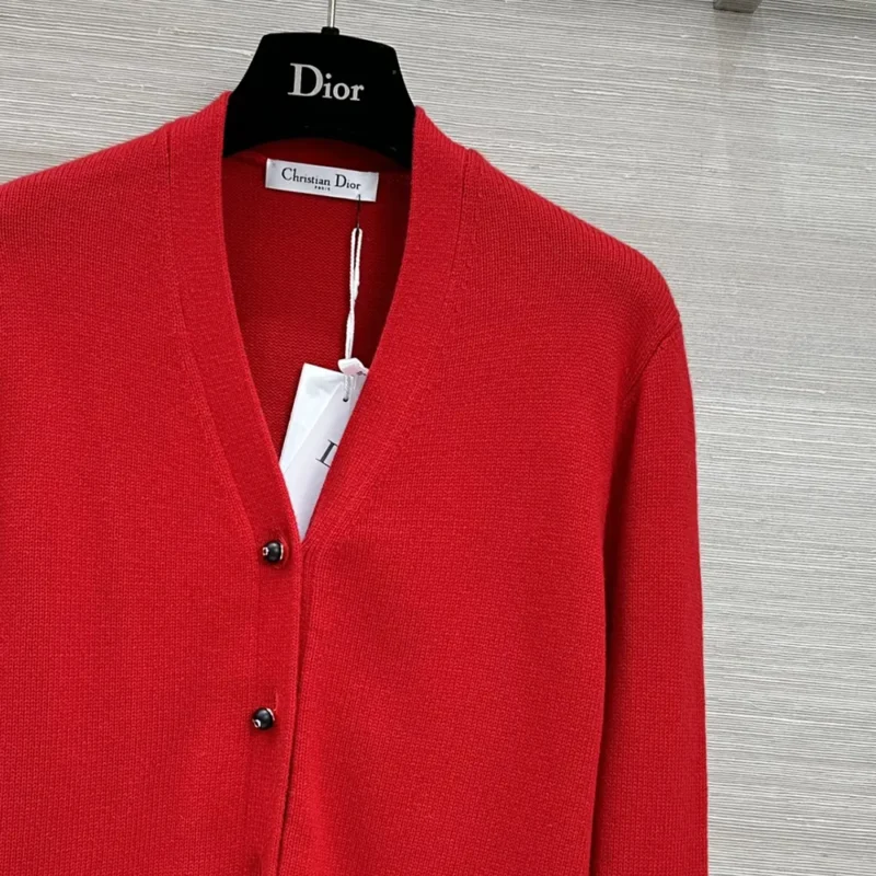 Dior Women Dioramour Twinset Red Cashmere Knit