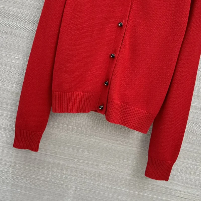 Dior Women Dioramour Twinset Red Cashmere Knit