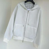 Dior Women Hooded Track Jacket White Cotton Knit and Cashmere (1)