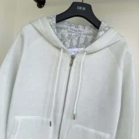 Dior Women Hooded Track Jacket White Cotton Knit and Cashmere (1)