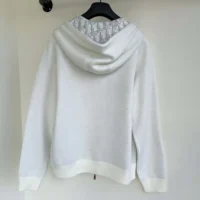 Dior Women Hooded Track Jacket White Cotton Knit and Cashmere (1)