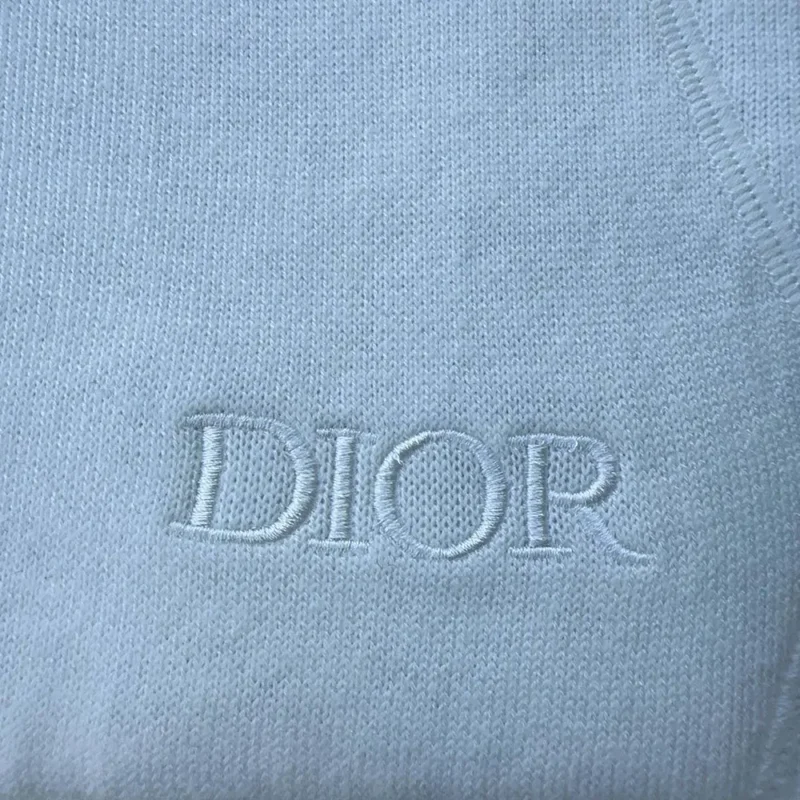 Dior Women Hooded Track Jacket White Cotton Knit and Cashmere