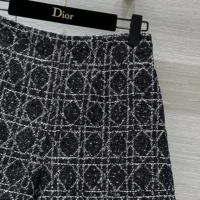 Dior Women Macrocannage Shorts Black and White Cotton Blend Tweed (1)