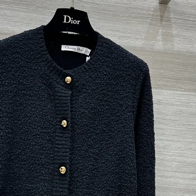 Dior Women Twinset Black Cotton and Wool-Blend Knit