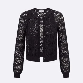 Dior Women Twinset Black Mohair and Wool Blend Lace