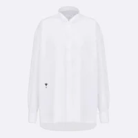 Dior Women Wing-Collar Shirt White Cotton Poplin (1)