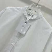 Dior Women Wing-Collar Shirt White Cotton Poplin (1)