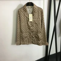 Gucci Men GG Supreme Print Silk Shirt 752917ZANRP2275 (1)