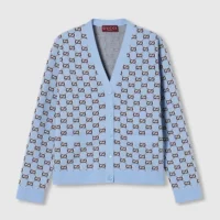 Gucci Men Wool Jacquard Cardigan with GG Shadow 798137XKD8R4544 (1)