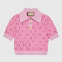 Gucci Women GG Wool Jacquard Polo-Pink 773631XKDK55152 (1)