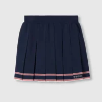 Gucci Women Pleated Skirt with Striped Trim 691712XKD274915 (1)