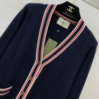 Gucci Women Self Tie Cardigan with Striped Trim 691714XKD264915 (1)