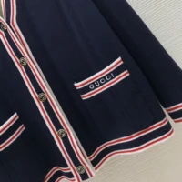 Gucci Women Self Tie Cardigan with Striped Trim 691714XKD264915 (1)