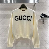 Gucci Women Wool Top with Gucci Intarsia 770072XKEBC9207 (1)