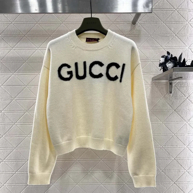 Gucci Women Wool Top with Gucci Intarsia 770072XKEBC9207