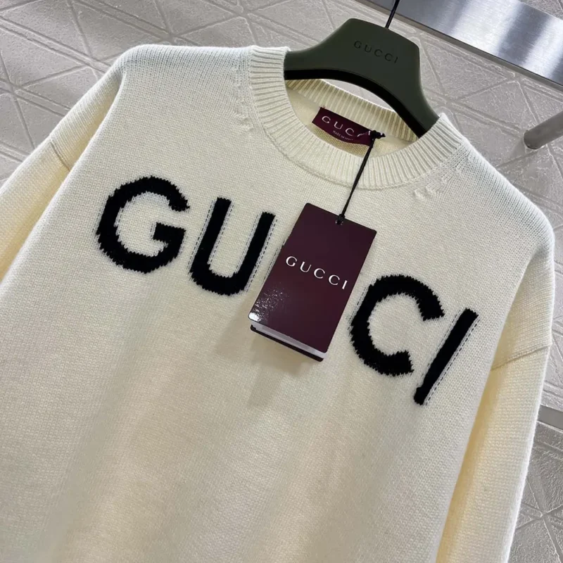 Gucci Women Wool Top with Gucci Intarsia 770072XKEBC9207