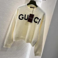 Gucci Women Wool Top with Gucci Intarsia 770072XKEBC9207 (1)