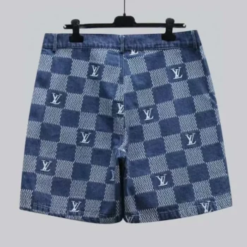 Louis Vuitton LV Men Embroidered Damier Denim Shorts-1AFVO3