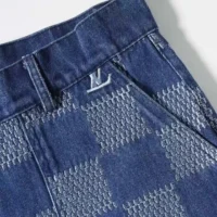 Louis Vuitton LV Men Embroidered Damier Denim Shorts-1AFVO3 (1)