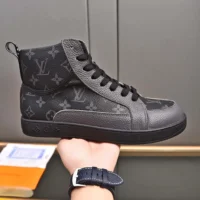 Louis Vuitton LV Men Rivoli Sneaker Boot in Monogram Reverse Canvas-Black (7)