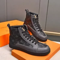 Louis Vuitton LV Men Rivoli Sneaker Boot in Monogram Reverse Canvas-Black (7)