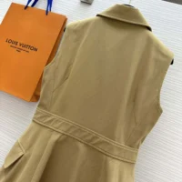 Louis Vuitton LV Women Double-Breasted Gabardine Dress 1AFPGM (1)