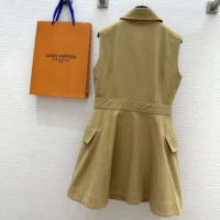 Louis Vuitton LV Women Double-Breasted Gabardine Dress 1AFPGM (1)