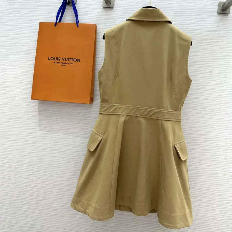 Louis Vuitton LV Women Double-Breasted Gabardine Dress 1AFPGM