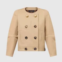 Louis Vuitton LV Women Double-Breasted Gabardine Jacket 1AFPH2 (1)