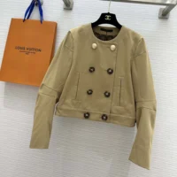 Louis Vuitton LV Women Double-Breasted Gabardine Jacket 1AFPH2 (1)