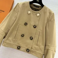 Louis Vuitton LV Women Double-Breasted Gabardine Jacket 1AFPH2 (1)