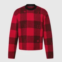 Louis Vuitton Men Damier Wool Crewneck 1AFXKG