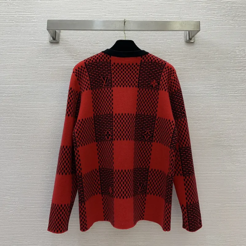 Louis Vuitton Men Damier Wool Crewneck 1AFXKG