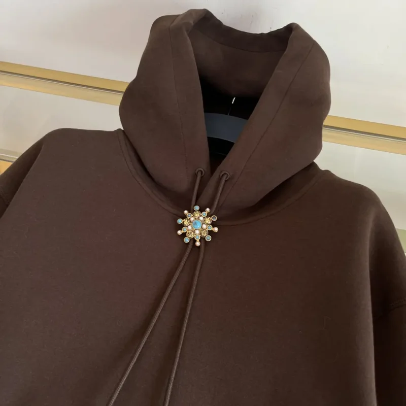 Louis Vuitton Men Embellished Cotton Hoodie 1AFWVV