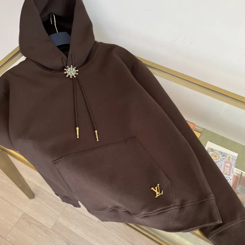 Louis Vuitton Men Embellished Cotton Hoodie 1AFWVV