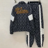 Louis Vuitton Men Monogram Printed Technical Track Top 1AFWJI (1)