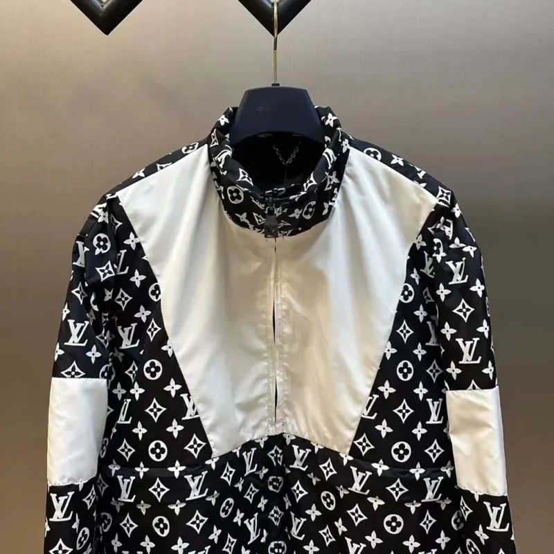 Louis Vuitton Men Monogram Printed Technical Track Top 1AFWJI