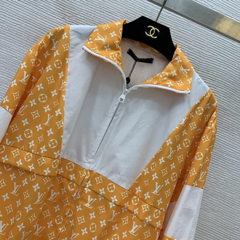 Louis Vuitton Men Monogram Printed Technical Track Top 1AFWJR