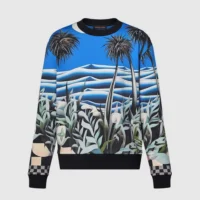 Louis Vuitton Men Printed Technical Cotton Sweatshirt 1AFR72 (1)