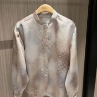 Louis Vuitton Women Collarless Monogram Cloud Shirt 1AGBFJ (1)