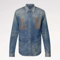 Louis Vuitton Women Fitted Long-Sleeved Denim Shirt 1AFXL5