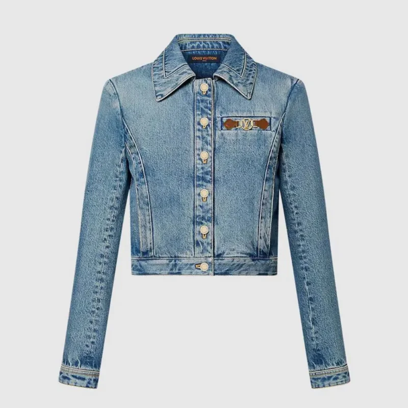 Louis Vuitton Women LV Circle Tab Denim Jacket 1AFYWQ