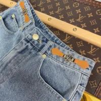 Louis Vuitton Women LV Circle Tab Denim Mini Shorts 1AFYWY (1)