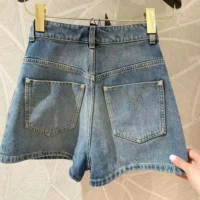 Louis Vuitton Women LV Circle Tab Denim Mini Shorts 1AFYWY (1)