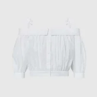 Louis Vuitton Women Monogram Fil Coupé Off-The-Shoulder Blouse 1AFSBA (1)